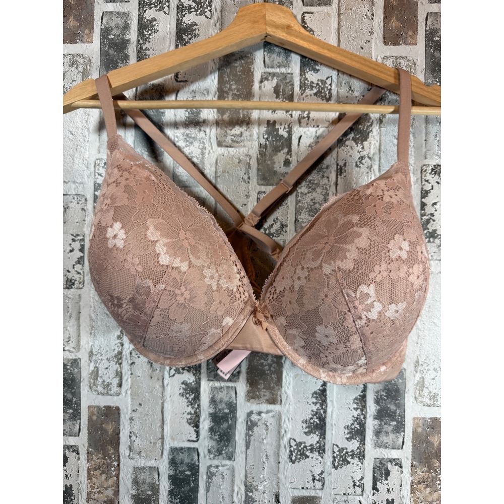 Victoria's Secret Perfect Shape Bra Womens 36DDD Rose Tan Good Lace Underwire